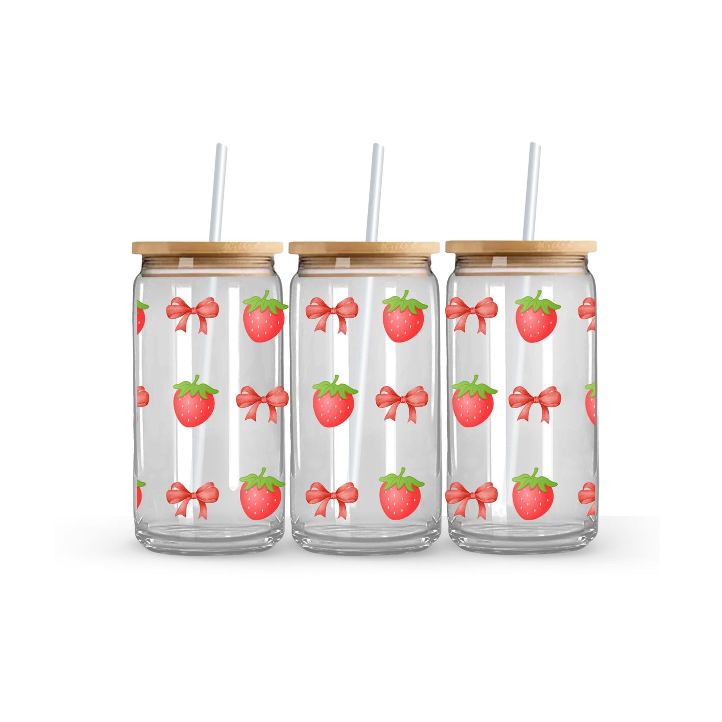 Libbey Cup -Strawberry Bows