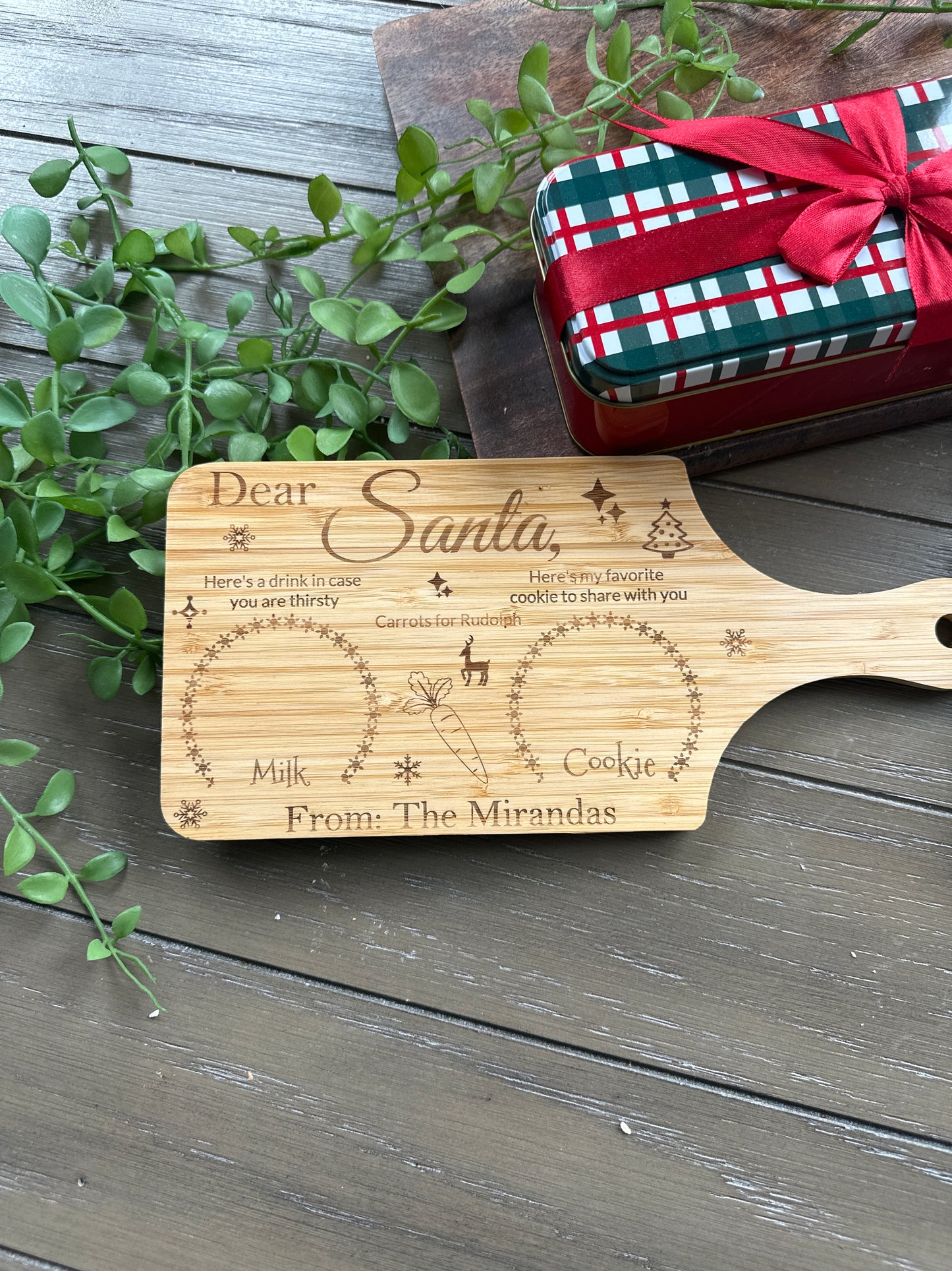 Santa Milk and Cookies Board