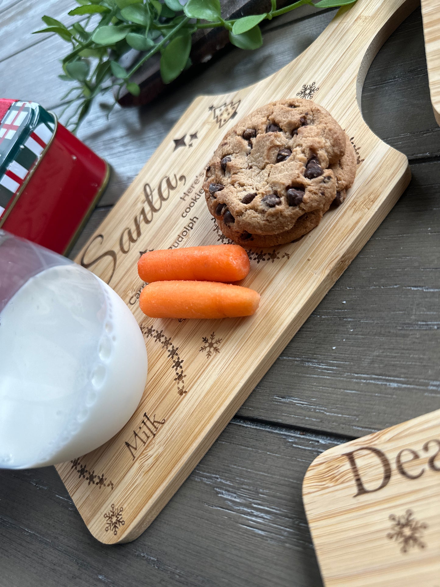 Santa Milk and Cookies Board