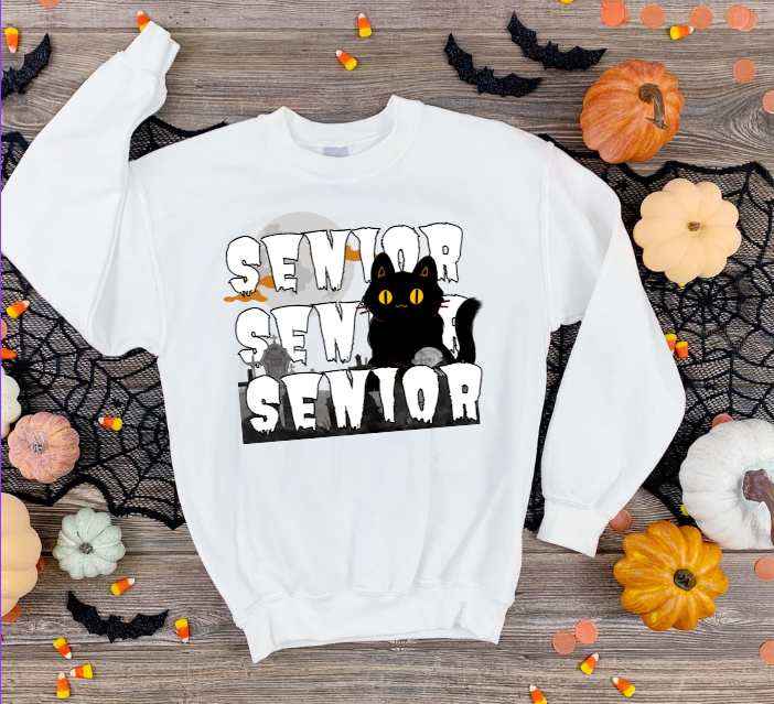 Senior Sweatshirt Halloween Cat