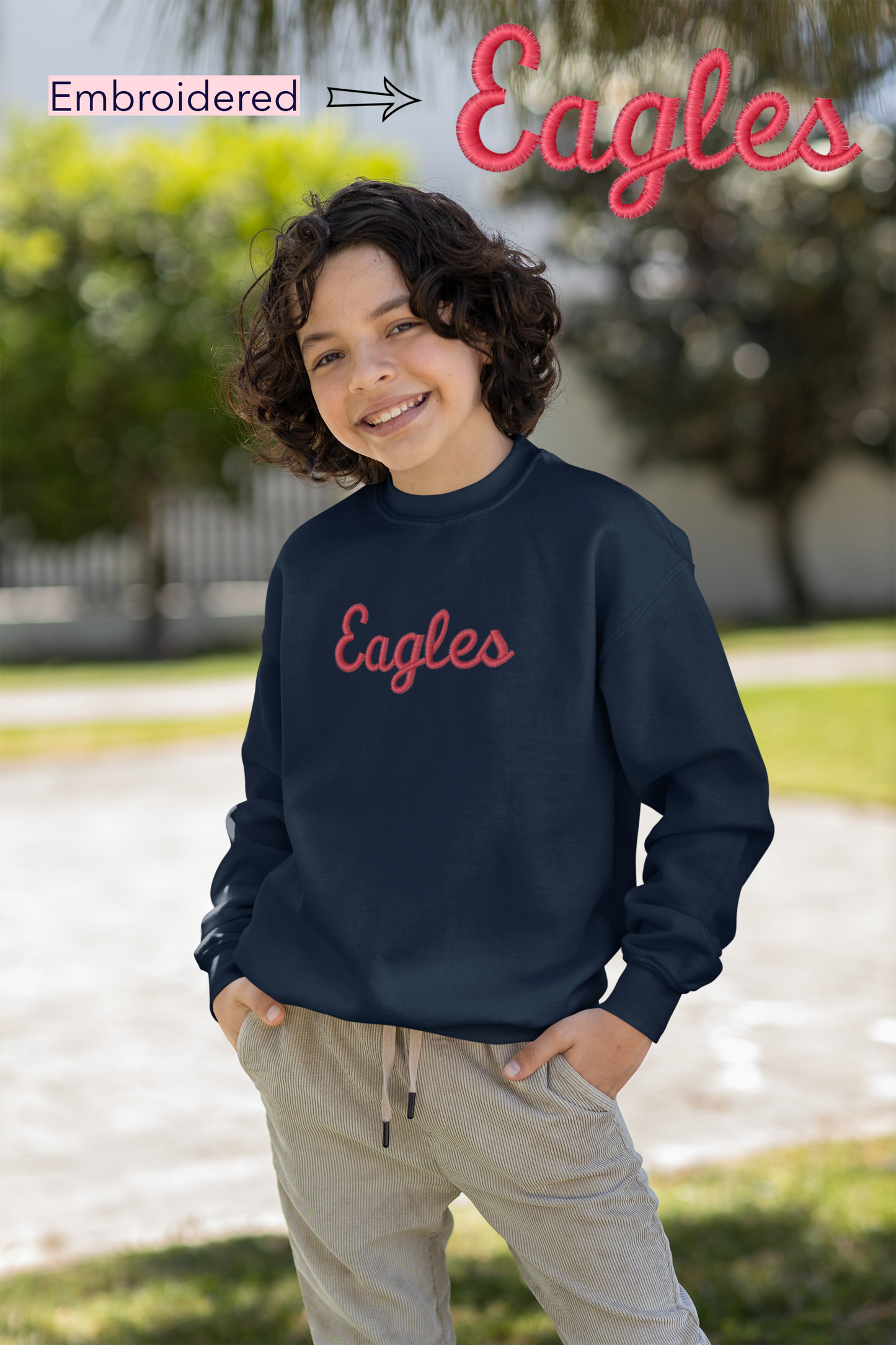 Youth - Embroidered Mascot sweater