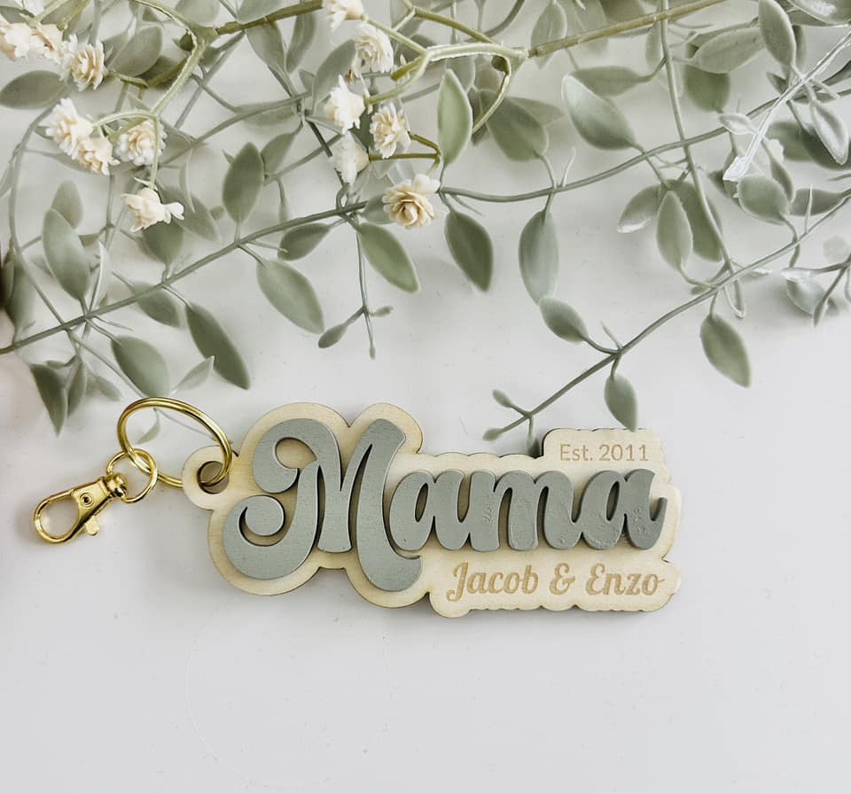 Wooden Mama Keychain