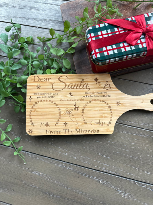 Santa Milk and Cookies Board