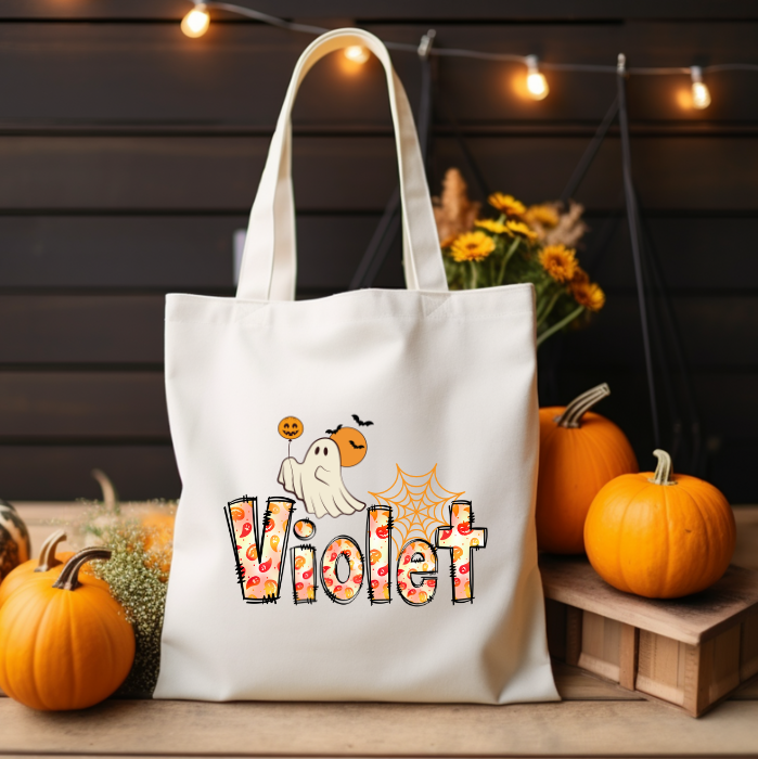 Personalized Halloween tote bag