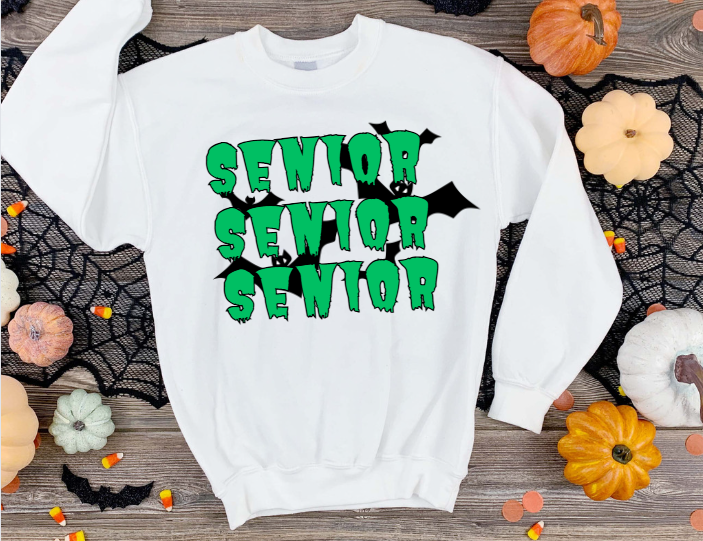 Senior Sweatshirt Halloween Bats