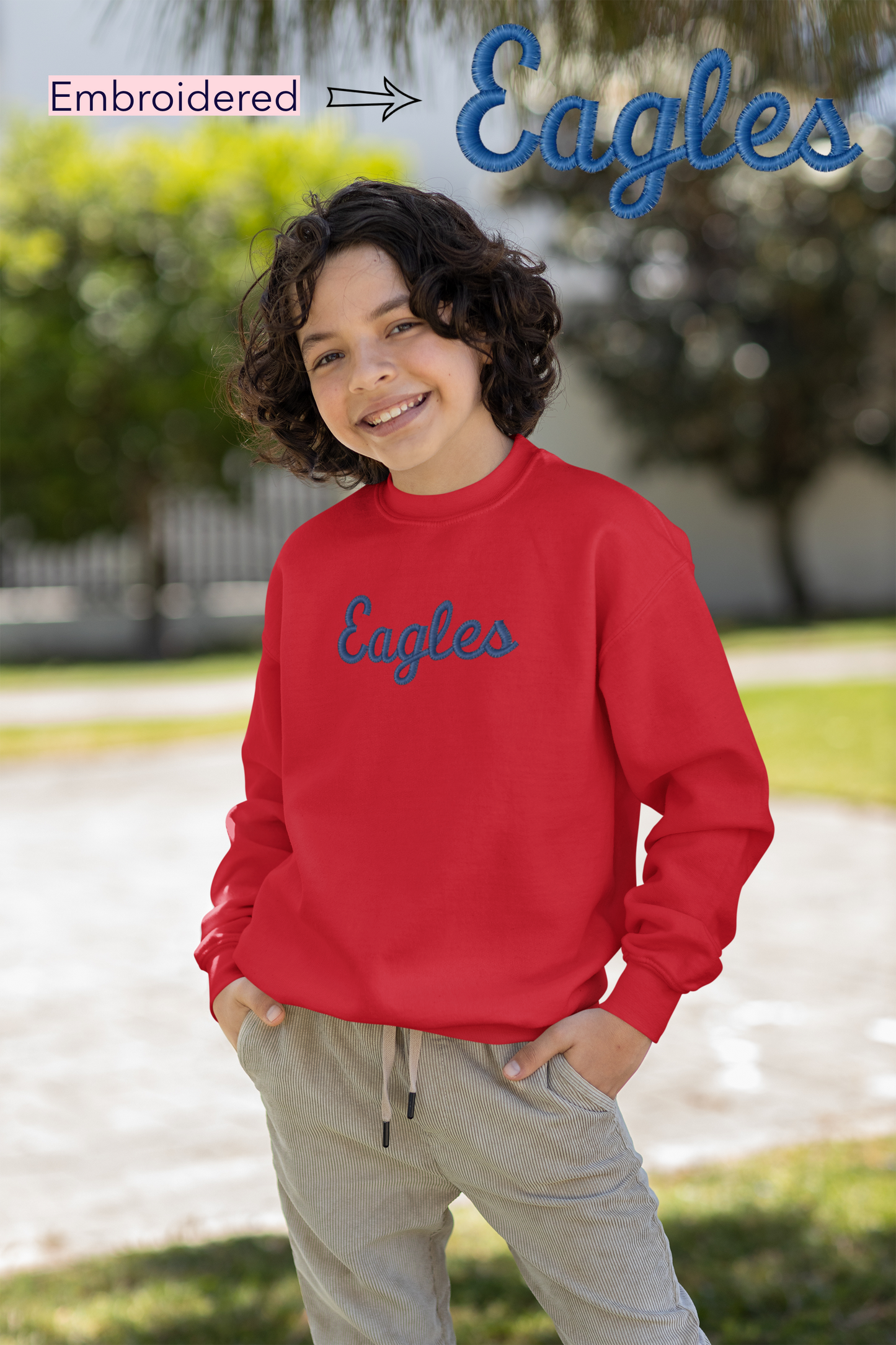 Youth - Embroidered Mascot sweater