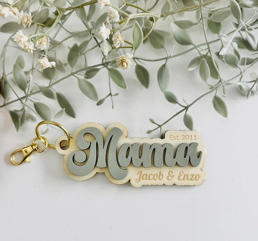 Wooden Mama Keychain